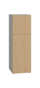 DOMINIT 32 úložná skříň 2-boxová, 1367x450x400 mm, korpus šedý, dvířka javor horský